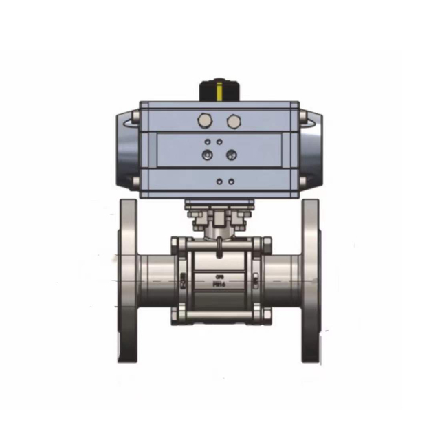 Пневматический трехкомпонентный фланцевый шаровой клапан 